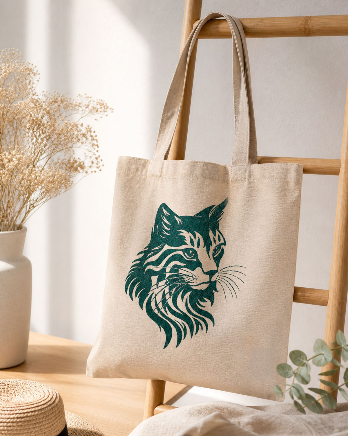 Tote bag personnalisable motif chat - 3