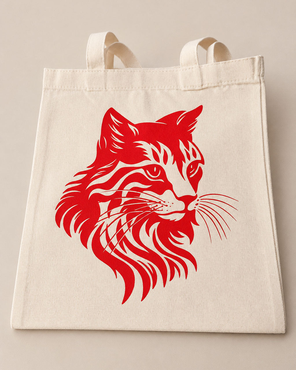 Tote bag chat rouge