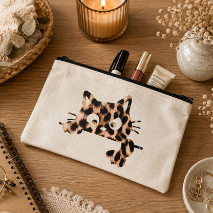trousse chat motif leopard