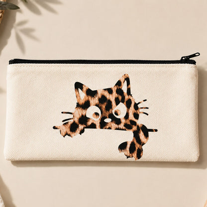 trousse chat motif leopard