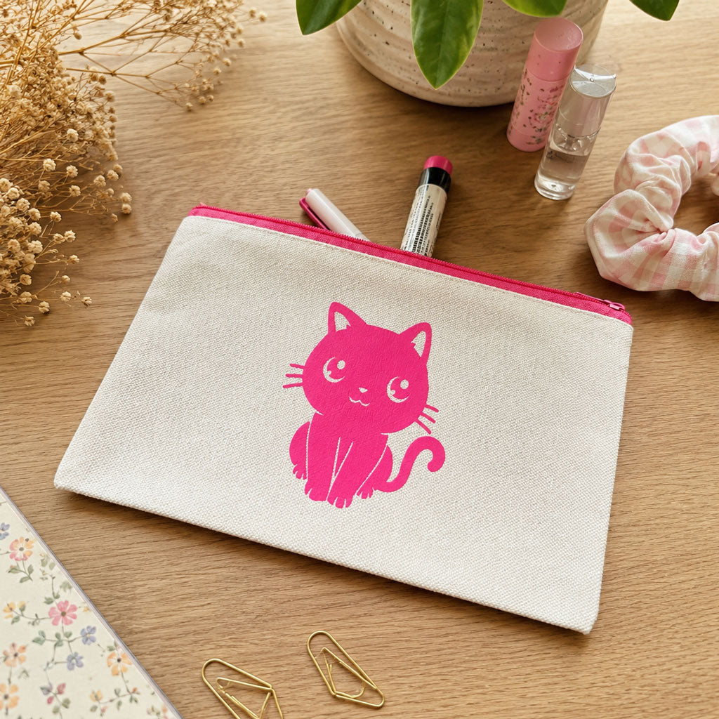 Trousse chat rose