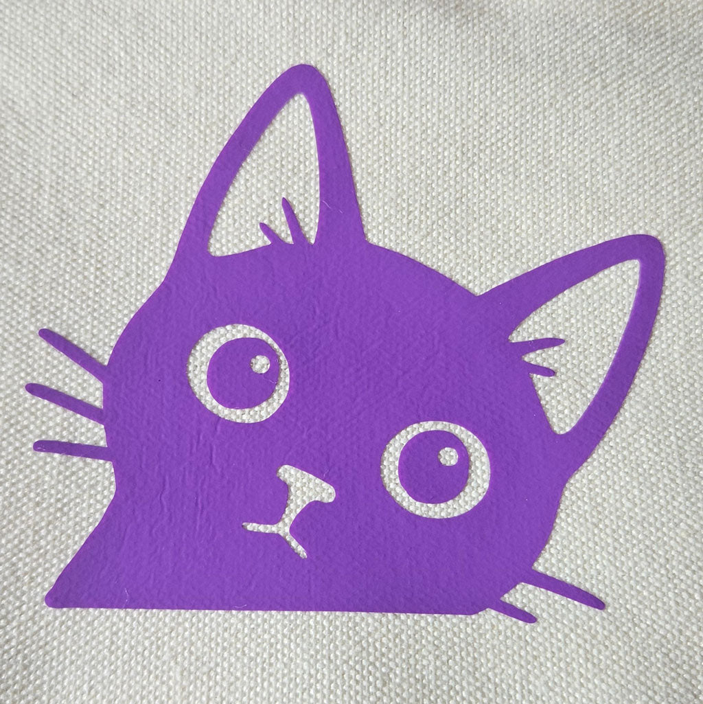 Trousse motif chat violet